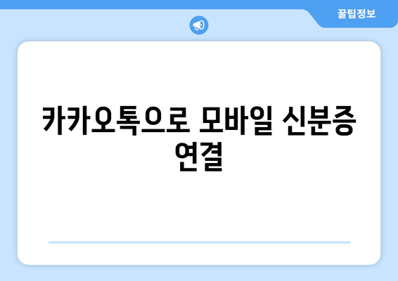 카카오톡으로 모바일 신분증 연결