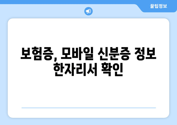 보험증, 모바일 신분증 정보 한자리서 확인