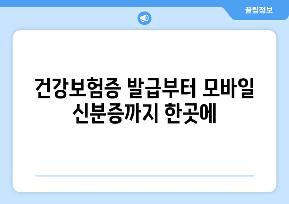 건강보험증 발급부터 모바일 신분증까지 한곳에