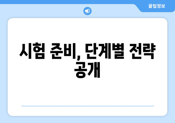 시험 준비, 단계별 전략 공개