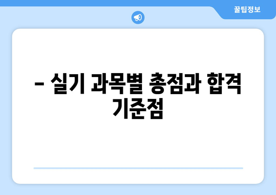 - 실기 과목별 총점과 합격 기준점