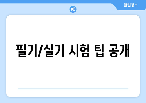 필기/실기 시험 팁 공개