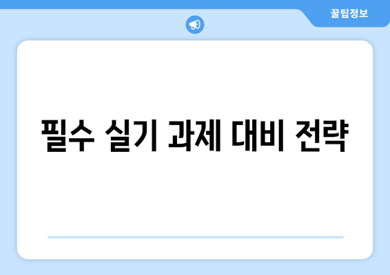 필수 실기 과제 대비 전략