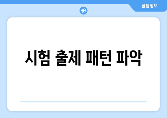 시험 출제 패턴 파악