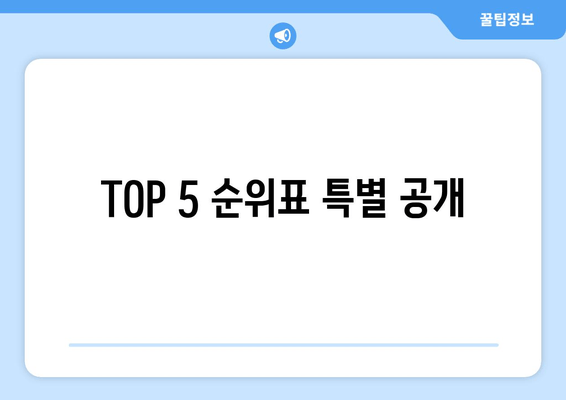 TOP 5 순위표 특별 공개