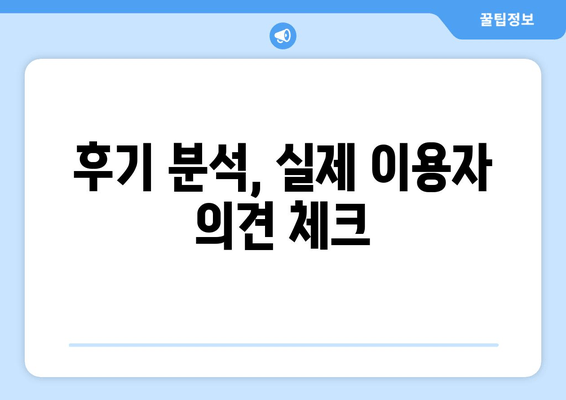 후기 분석, 실제 이용자 의견 체크