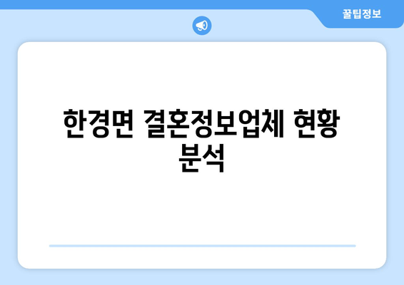 한경면 결혼정보업체 현황 분석