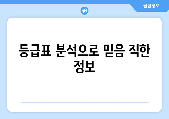 등급표 분석으로 믿음 직한 정보