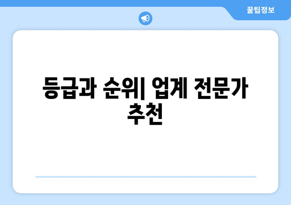 등급과 순위| 업계 전문가 추천