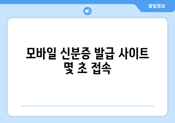 모바일 신분증 발급 사이트 몇 초 접속