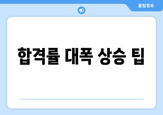 합격률 대폭 상승 팁