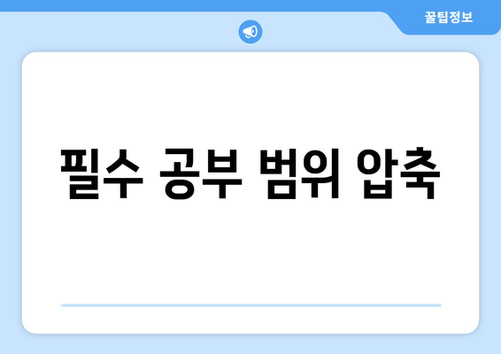 필수 공부 범위 압축