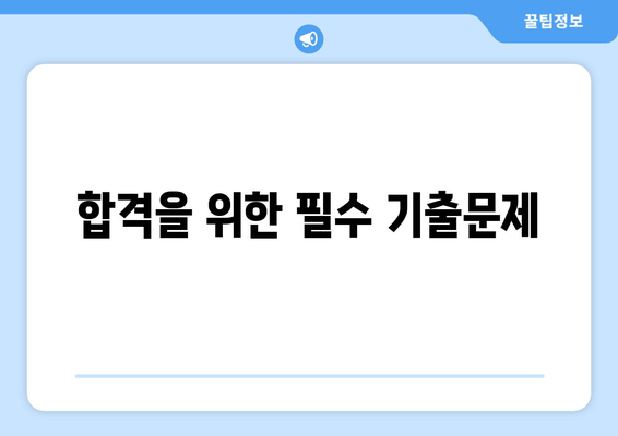 합격을 위한 필수 기출문제