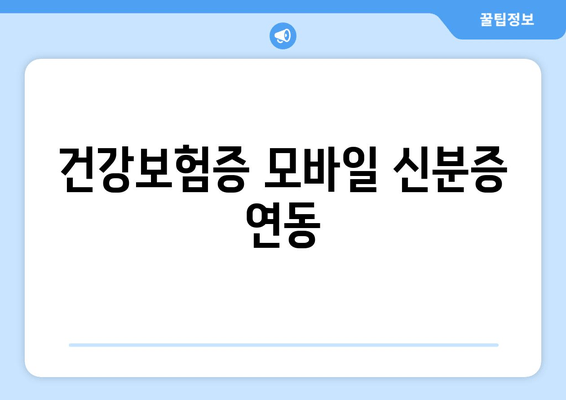 건강보험증 모바일 신분증 연동