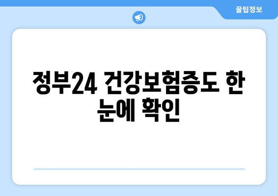 정부24 건강보험증도 한 눈에 확인