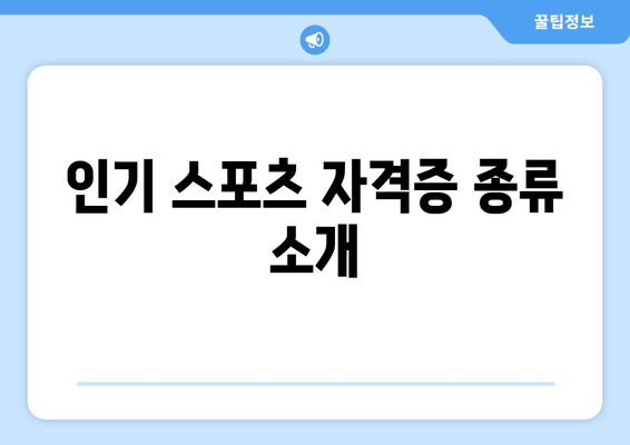 인기 스포츠 자격증 종류 소개