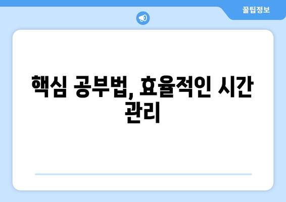 핵심 공부법, 효율적인 시간 관리