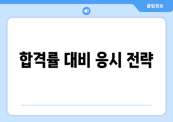 합격률 대비 응시 전략