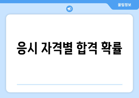 응시 자격별 합격 확률