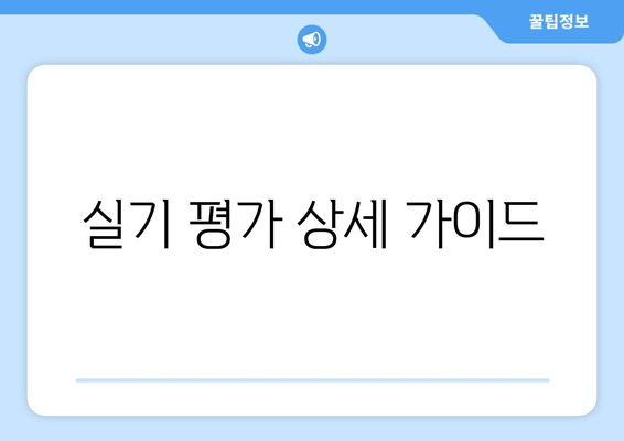 실기 평가 상세 가이드