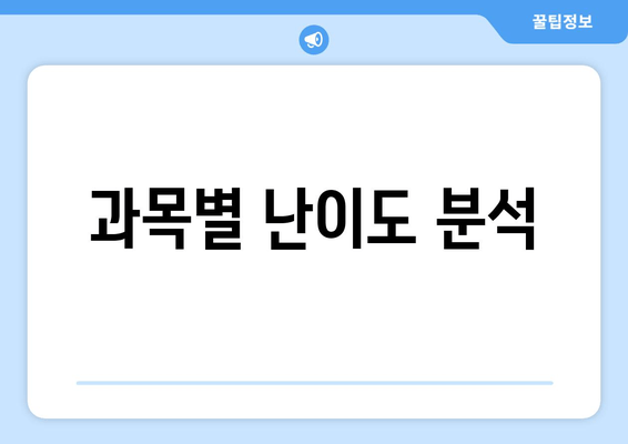 과목별 난이도 분석