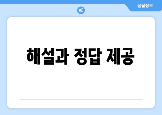 해설과 정답 제공