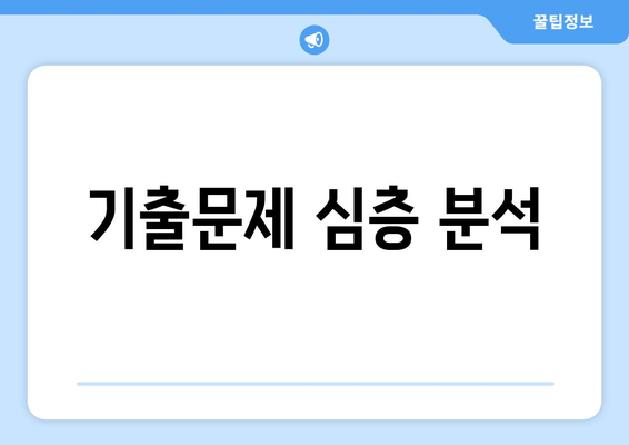 기출문제 심층 분석