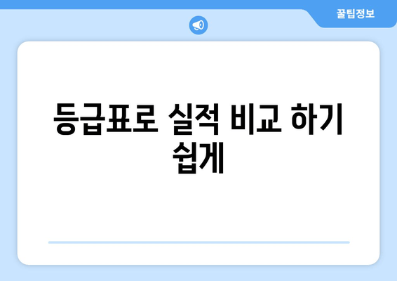 등급표로 실적 비교 하기 쉽게