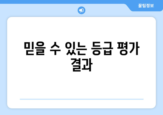 믿을 수 있는 등급 평가 결과