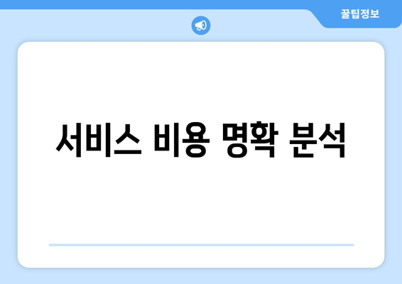서비스 비용 명확 분석