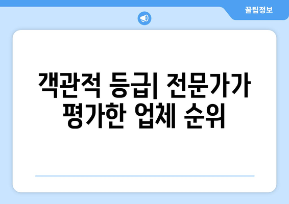 객관적 등급| 전문가가 평가한 업체 순위