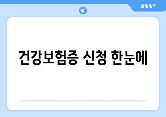 건강보험증 신청 한눈에