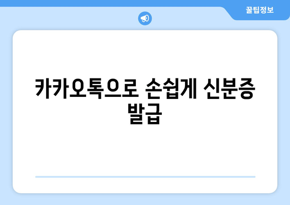 카카오톡으로 손쉽게 신분증 발급