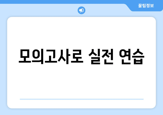 모의고사로 실전 연습