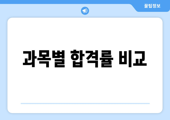 과목별 합격률 비교