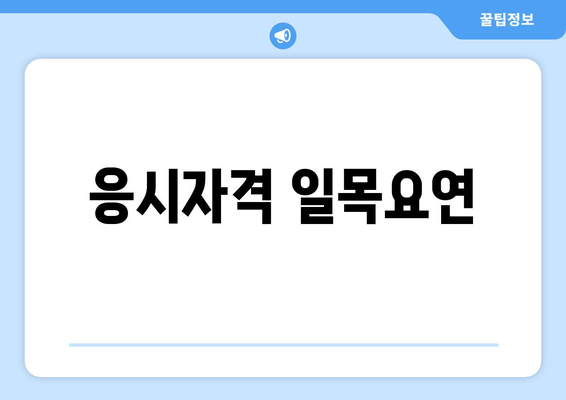 응시자격 일목요연