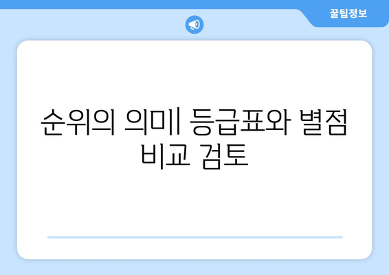 순위의 의미| 등급표와 별점 비교 검토