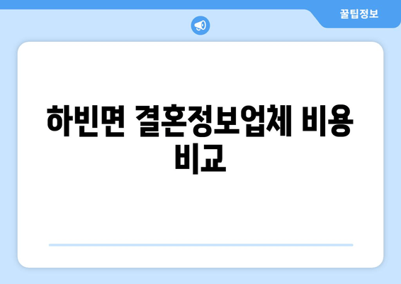 하빈면 결혼정보업체 비용 비교