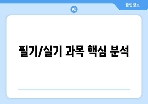 필기/실기 과목 핵심 분석