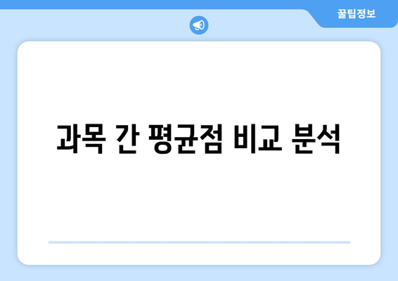 과목 간 평균점 비교 분석