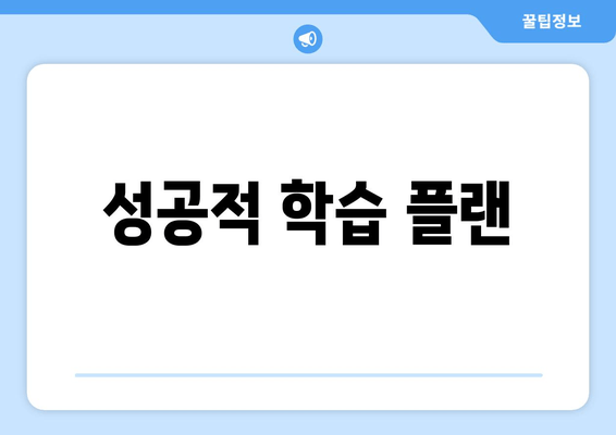 성공적 학습 플랜