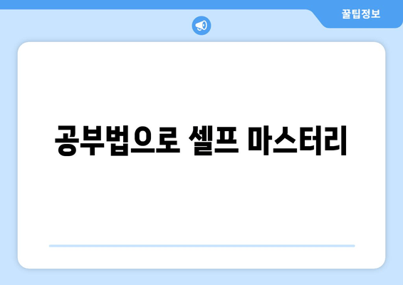 공부법으로 셀프 마스터리