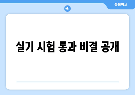 실기 시험 통과 비결 공개