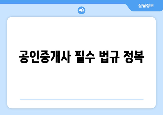 공인중개사 필수 법규 정복