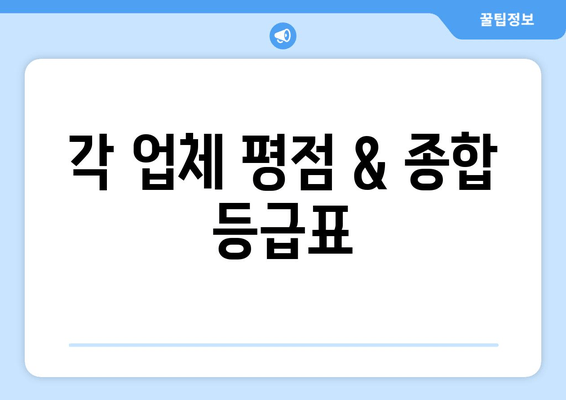 각 업체 평점 & 종합 등급표