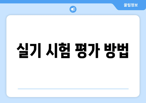 실기 시험 평가 방법