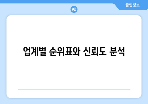 업계별 순위표와 신뢰도 분석