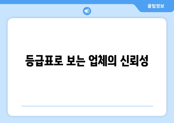 등급표로 보는 업체의 신뢰성