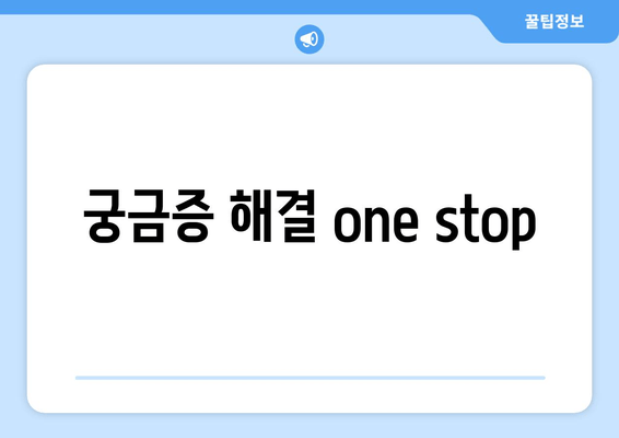 궁금증 해결 one stop