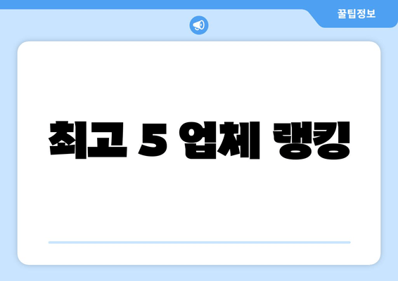 최고 5 업체 랭킹